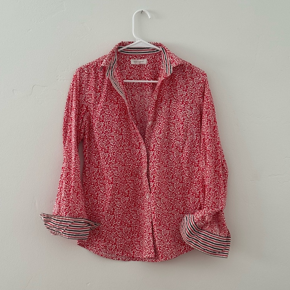 Isaac Mizrahi (for Target) Red and White Floral Shirt